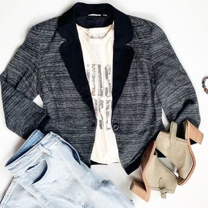 Halogen Tweed Black Blazer Size M Nordstrom